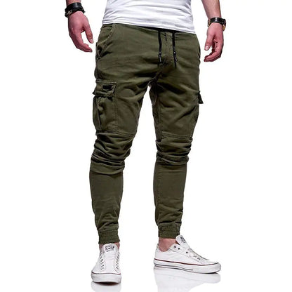 Pantalones casuales finos de algodón para hombre en otoño