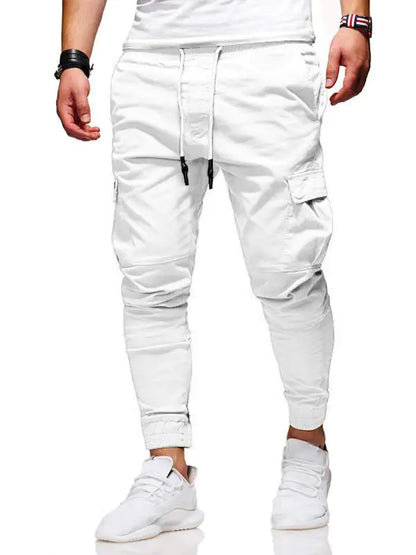 Pantalones casuales finos de algodón para hombre en otoño