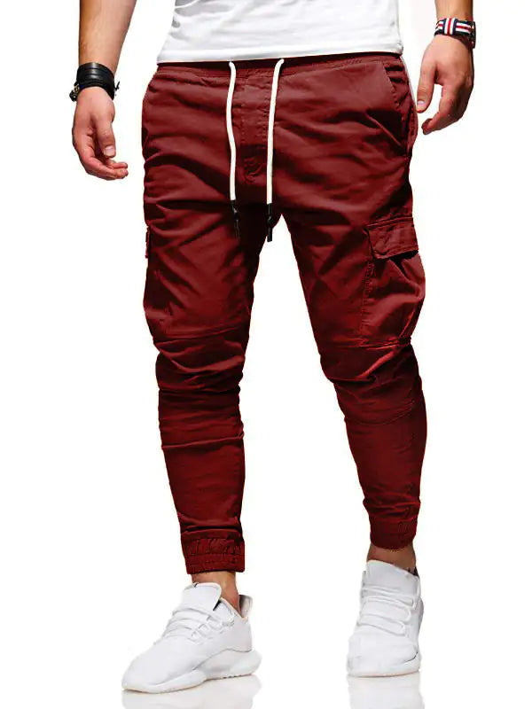 Pantalones casuales finos de algodón para hombre en otoño