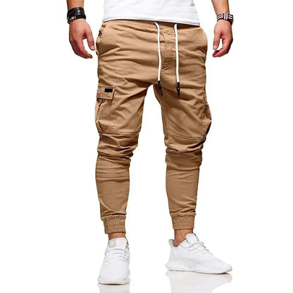 Pantalones casuales finos de algodón para hombre en otoño