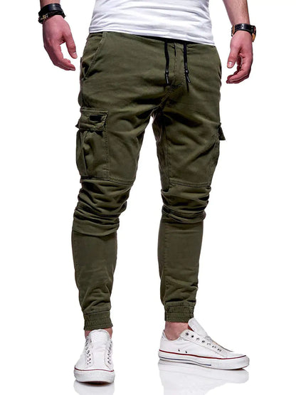 Pantalones casuales finos de algodón para hombre en otoño