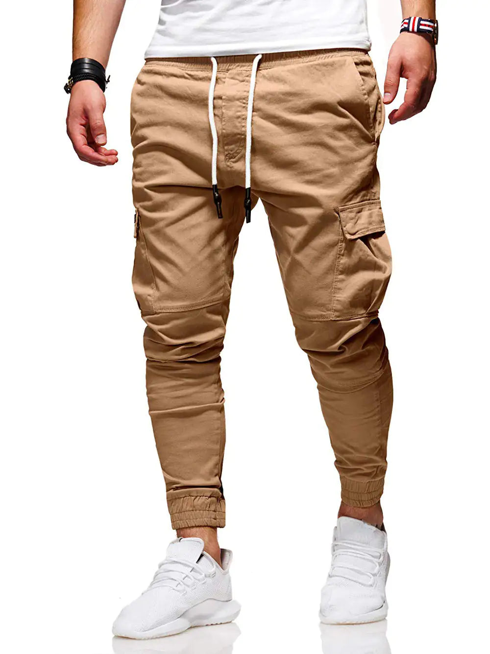 Pantalones casuales finos de algodón para hombre en otoño